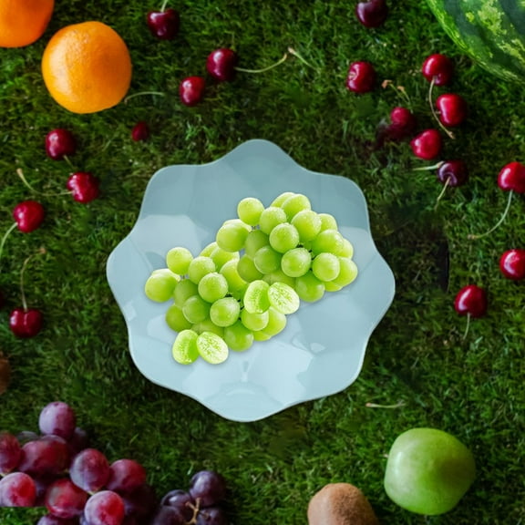 maho Plastic Dried Fruit Tray Set Of 8- 7 Inch Dried Fruit Tray- Mini Fruit Tray For Dessert Kitchen- Nonstick Fruit Tray With Ruffled Edges- Snack Nut Tray Light Blue on Clearance