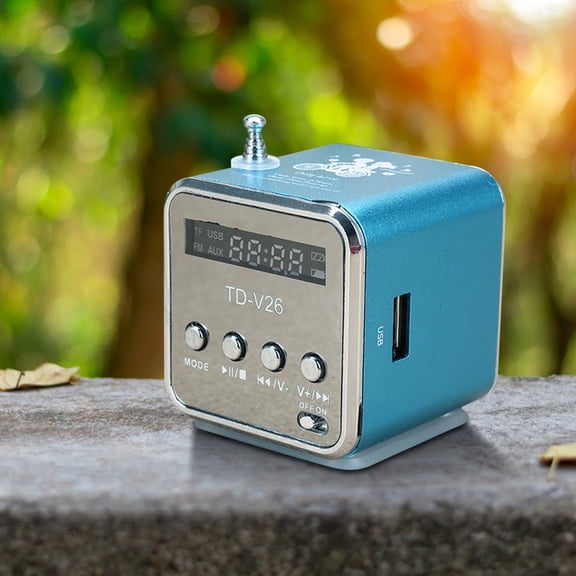 maho Portable Wireless Mini Speaker with Screen Can Be Use for U-disk and Memory Card Supports FM and AUX Connections To Mobile Phones Computers Laptops and MP3/MP4