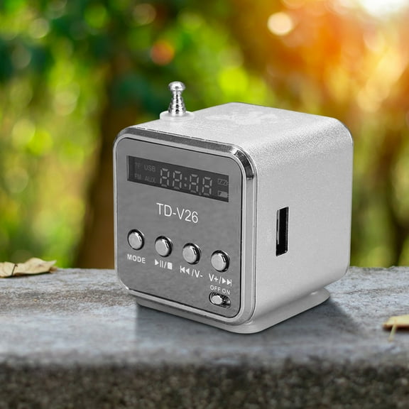 maho Portable Wireless Mini Speaker with Screen Can Be Use for U-disk and Memory Card Supports FM and AUX Connections To Mobile Phones Computers Laptops and MP3/MP4