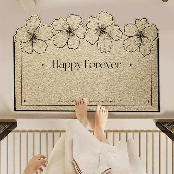 maho Premium Silk Circle Mat for Home Entryway Non-Slip Wear-abrasion Customizable Trim Dirt Mud Scraper Doormat A on Clearance