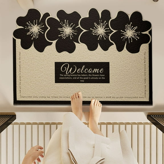 maho Premium Silk Circle Mat for Home Entryway Non-Slip Wear-abrasion Customizable Trim Dirt Mud Scraper Doormat B on Clearance