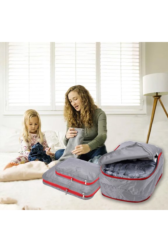 maho Storage Box Compression Packing Cubes For Suitcase, Set Of 3 , For Luggage Clothes Storage, Travel Essentials, Travel Organization, Expandable Luggage Organizer Set on Clearance