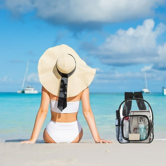 maho Transparent Handbag Transparent Bag Portable Fashionable Women's Shoulder Bag Storage Bag Black on Clearance