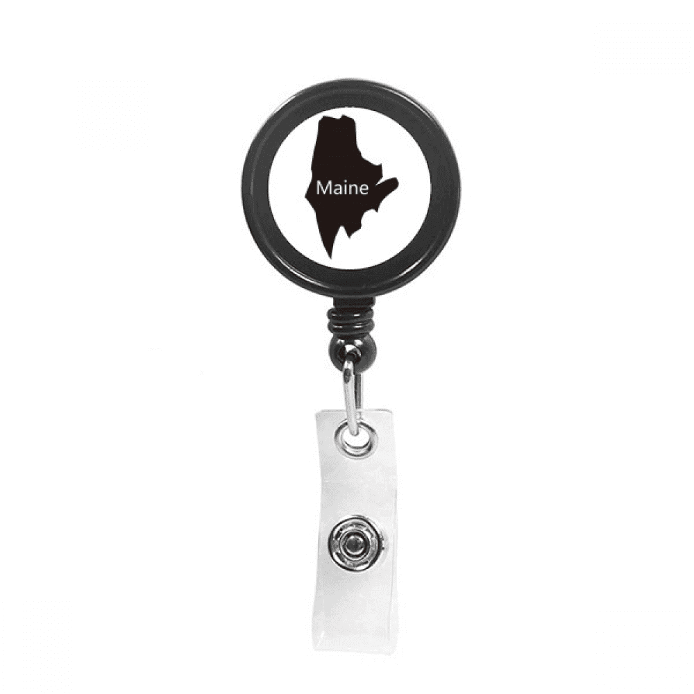 maine ameusa map outline Retractable Keychain Badge Holder ID Badge