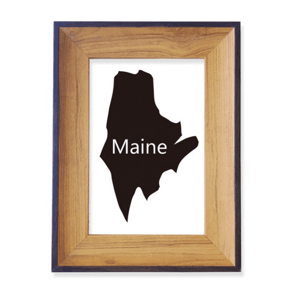 maine ameusa map outline photo frame exhibition display art desktop painting
