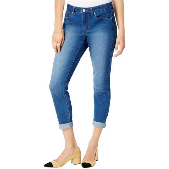 maison Jules Womens 5 Pocket Boyfriend Fit Jeans, Blue, 14