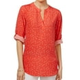 thumbnail image 1 of maison Jules Womens Arrow Knit Blouse, Orange, X-Small, 1 of 1