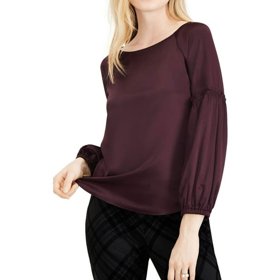 maison Jules Womens Balloon Pullover Blouse, Purple, X-Small