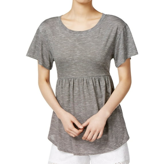 maison Jules Womens Basic Peplum Blouse, Black, XX-Small