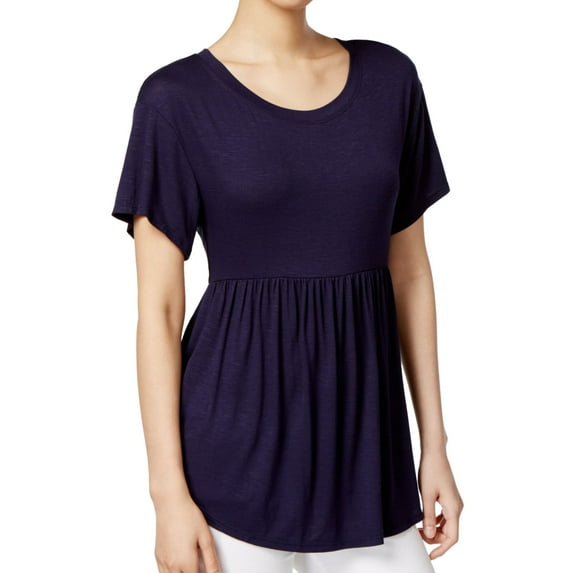 maison Jules Womens Basic Peplum Blouse, Blue, XX-Large