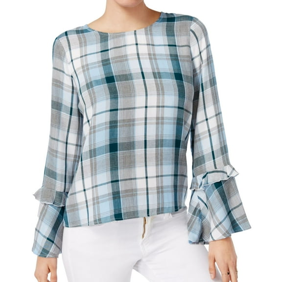 maison Jules Womens Bell Peasant Blouse, Grey, XX-Small