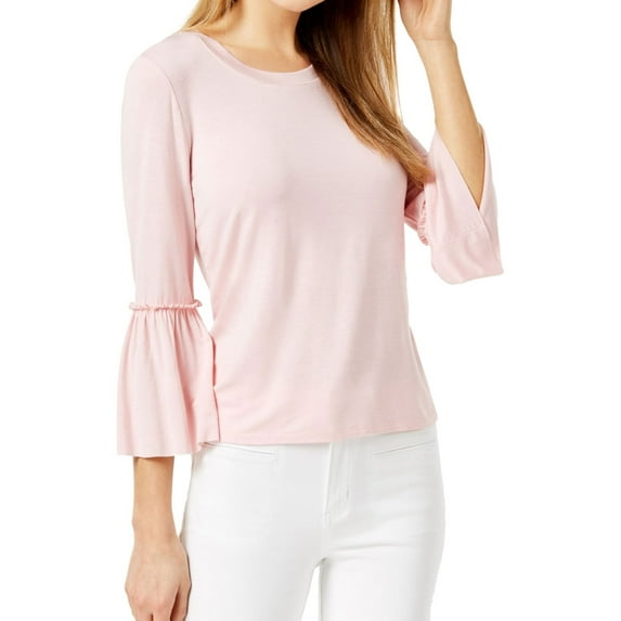 maison Jules Womens Bell Sleeve Basic T-Shirt, Pink, XX-Large