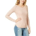 thumbnail image 1 of maison Jules Womens Cable Knit Pullover Sweater, Pink, XX-Small, 1 of 1
