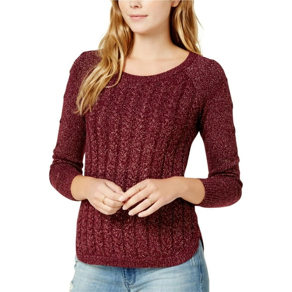 maison Jules Womens Cable Knit Pullover Sweater, Red, X-Small