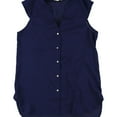 thumbnail image 1 of maison Jules Womens Cap Button Down Blouse, Blue, X-Small, 1 of 1