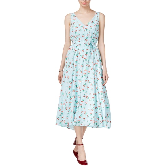 maison Jules Womens Cherry Pickin' Midi Dress, Blue, X-Large