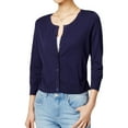 thumbnail image 1 of maison Jules Womens Contrast Back Cardigan Blouse, Blue, Large, 1 of 1