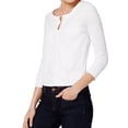 thumbnail image 1 of maison Jules Womens Contrast Back Cardigan Blouse, White, Large, 1 of 2