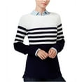 thumbnail image 1 of maison Jules Womens Cross-Stitch Knit Sweater, Blue, Small, 1 of 2
