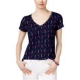 thumbnail image 1 of maison Jules Womens Dive Basic T-Shirt, Blue, X-Small, 1 of 4