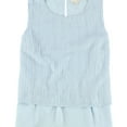 thumbnail image 1 of maison Jules Womens Embroidered Baby Doll Blouse, Blue, Medium, 1 of 1