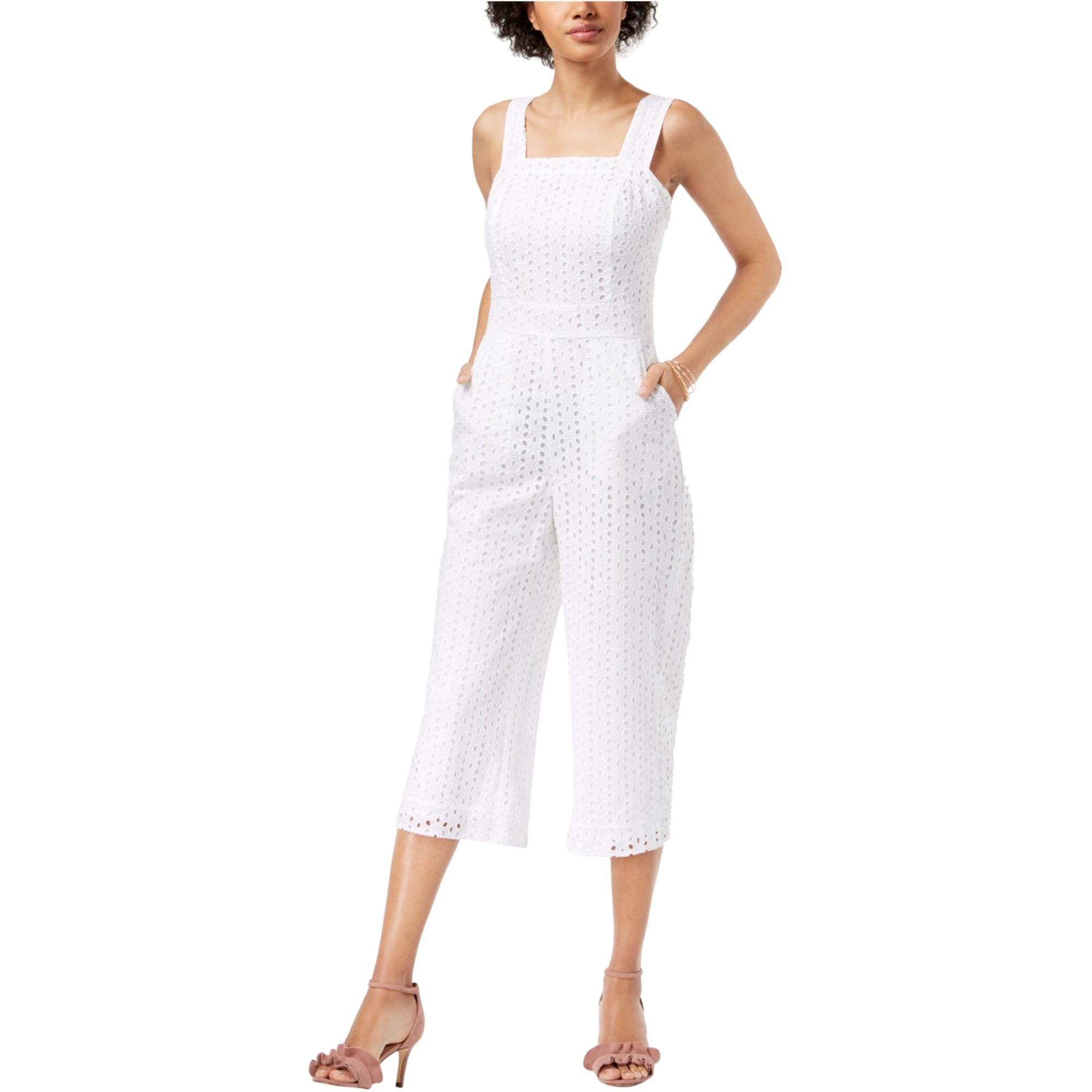 White eyelet sales jumpsuit