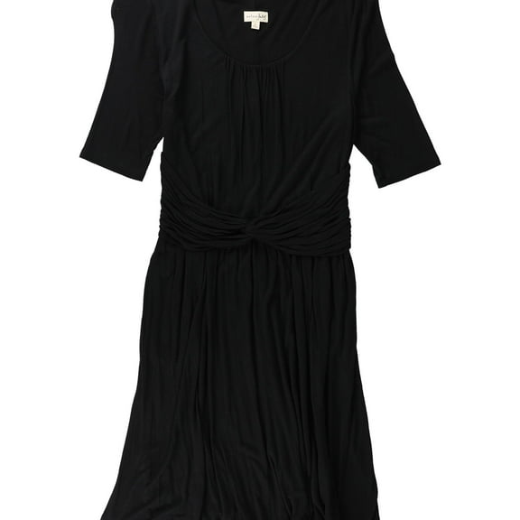 maison Jules Womens Faux-Wrap Jersey Dress, Black, Large