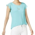 thumbnail image 1 of maison Jules Womens Flutter Pullover Blouse, Blue, XX-Small, 1 of 1