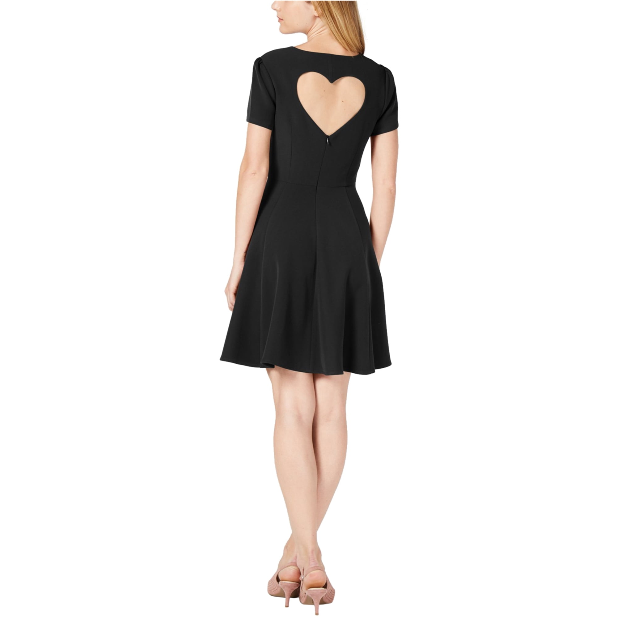 maison Jules Womens Heart Cutout Fit & Flare Dress, Black, 6 maison Jules Womens Heart Cutout Fit & Flare Dress, Black, 6