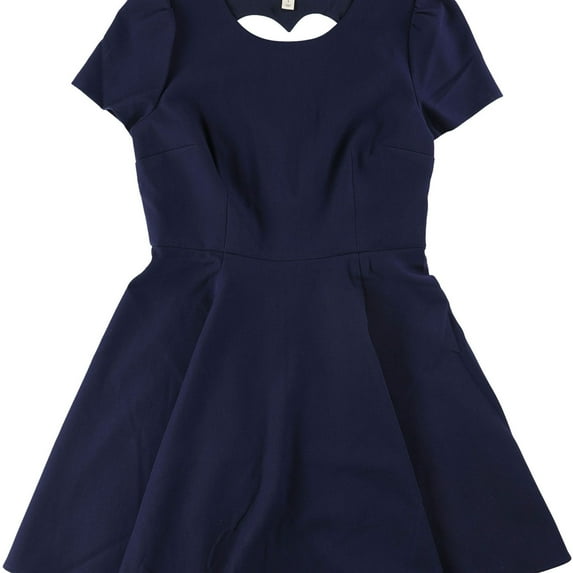 maison Jules Womens Heart Cutout Fit & Flare Dress, Blue, 6