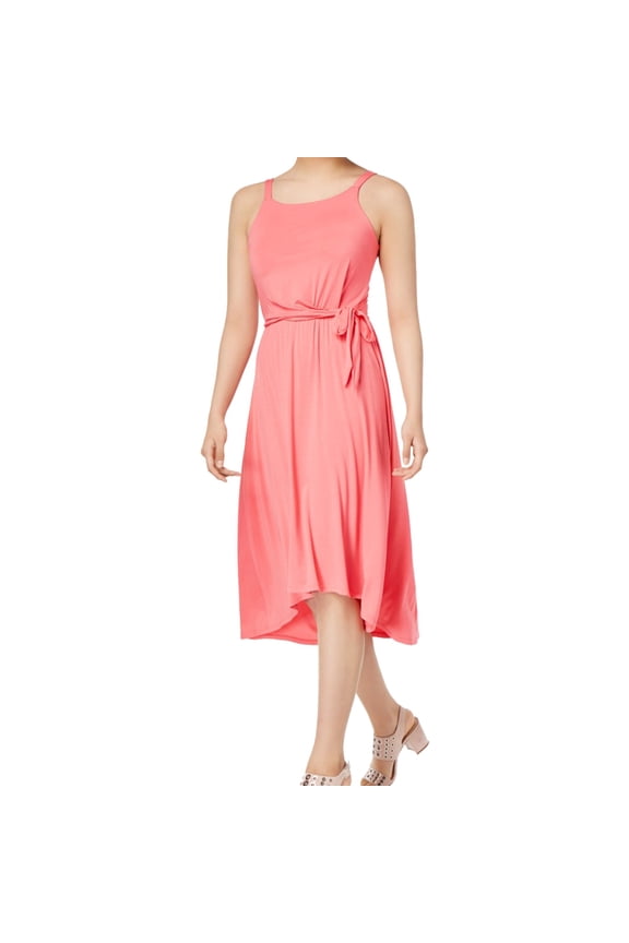 Womens High-Low Fit & Flare Dress, Pink, Small