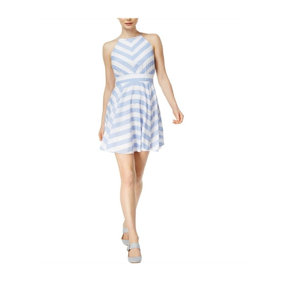 maison Jules Womens Kimberly Striped Fit & Flare Dress