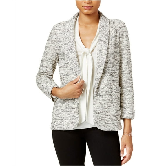 maison Jules Womens Knit Blazer Jacket, White, X-Large