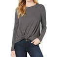 thumbnail image 1 of maison Jules Womens Knot Front Pullover Blouse, Black, Small, 1 of 2