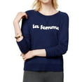thumbnail image 1 of maison Jules Womens La Femme Sweatshirt, Blue, X-Small, 1 of 3
