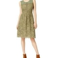 thumbnail image 1 of maison Jules Womens Lace Fit & Flare Dress, Green, 4, 1 of 1