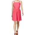 thumbnail image 1 of maison Jules Womens Laser Cut Fit & Flare Dress, Pink, Medium, 1 of 1