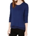 thumbnail image 1 of maison Jules Womens Layered Look Pullover Blouse, Blue, Small, 1 of 2