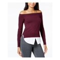 thumbnail image 1 of maison Jules Womens Off-The-Shoulder Pullover Sweater, Red, Medium, 1 of 3
