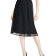 thumbnail image 1 of maison Jules Womens Pearl Tulle Midi Skirt, Black, Large, 1 of 2