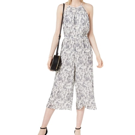 maison Jules Womens Pleated Jumpsuit, White, 12
