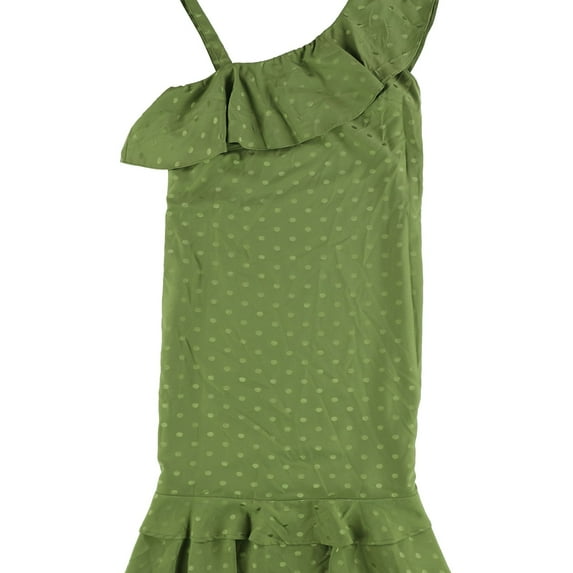 maison Jules Womens Polka Dot A-line Dress, Green, Medium