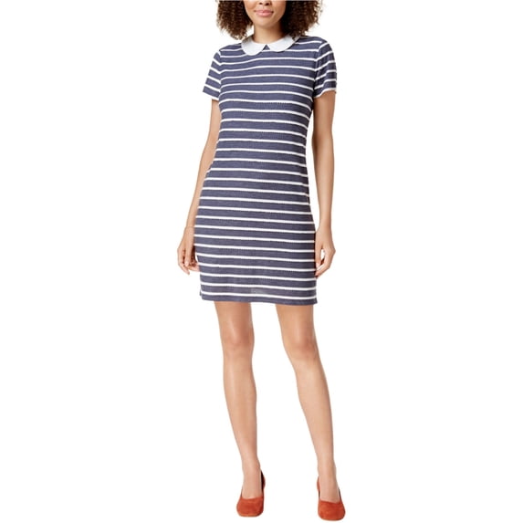 maison Jules Womens Printed Tunic Dress, Blue, X-Small