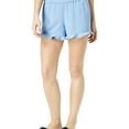 thumbnail image 1 of maison Jules Womens Ruffle-Trim Casual Mini Shorts, Blue, X-Large, 1 of 2