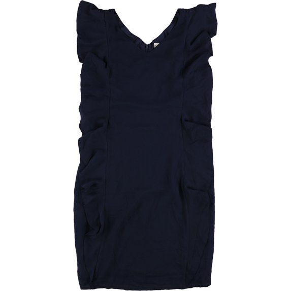 maison Jules Womens Ruffled A-line Dress, Blue, X-Large