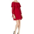 thumbnail image 1 of maison Jules Womens Ruffled Off The Shoulder Shift Dress, Red, Small, 1 of 4