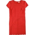 thumbnail image 1 of maison Jules Womens Scalloped Shift Dress, Red, 14, 1 of 1