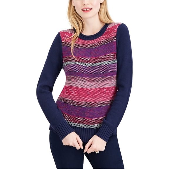 maison Jules Womens Striped Pullover Sweater, Blue, X-Small