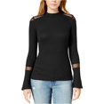 thumbnail image 1 of maison Jules Womens Swiss-Dot-Illusion Kimono Top Blouse, Black, X-Small, 1 of 2