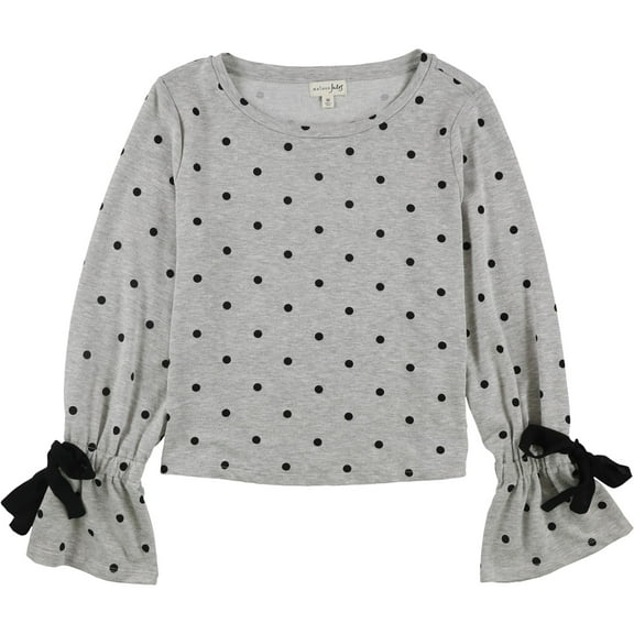 maison Jules Womens Tie-Cuff Basic T-Shirt, Grey, Medium